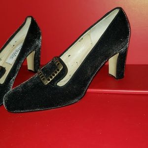 Velvet Heels w/brass buckle ~Blushe by Spiegel
